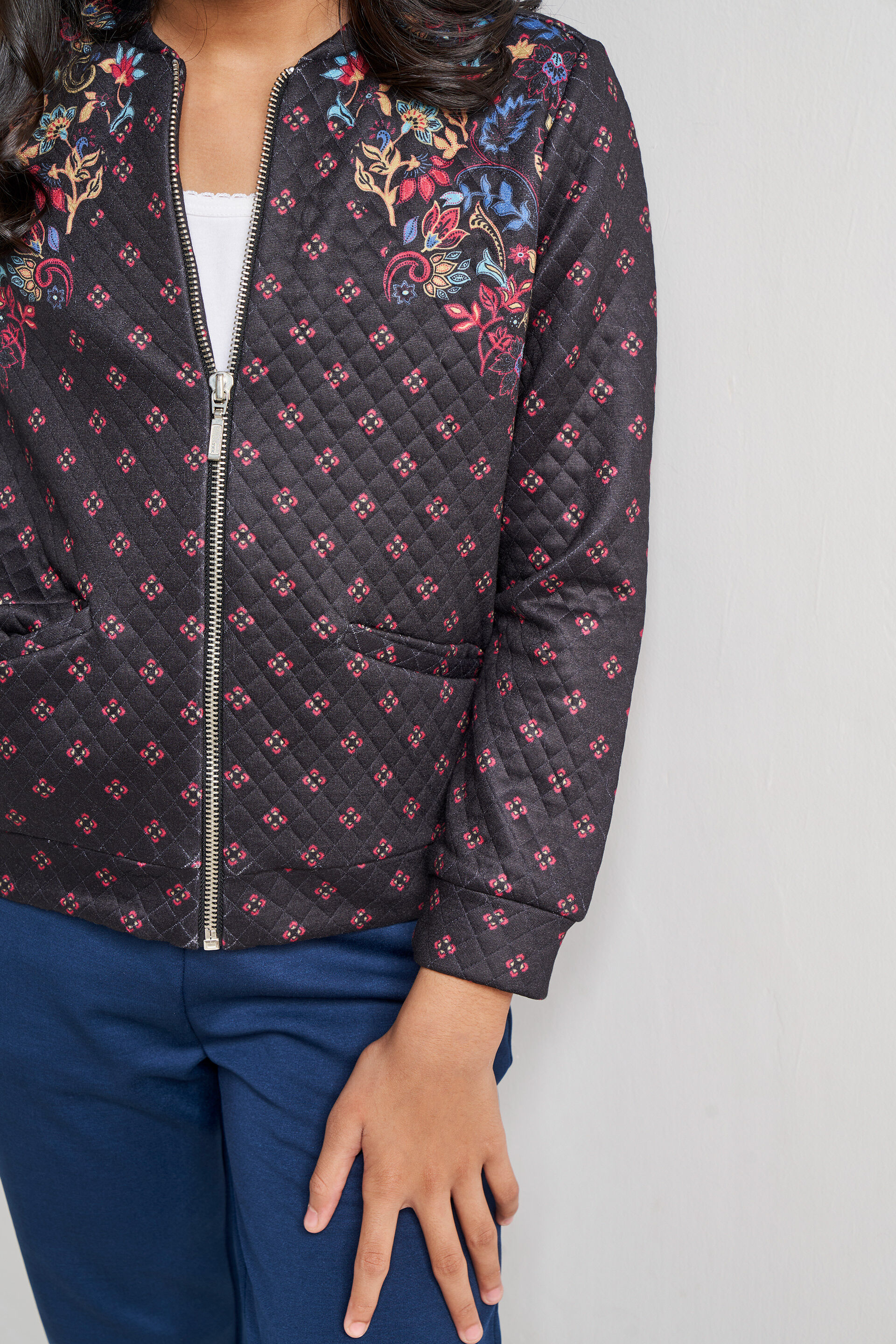 Black Ethnic Motifs Straight Jacket, Black, image 5